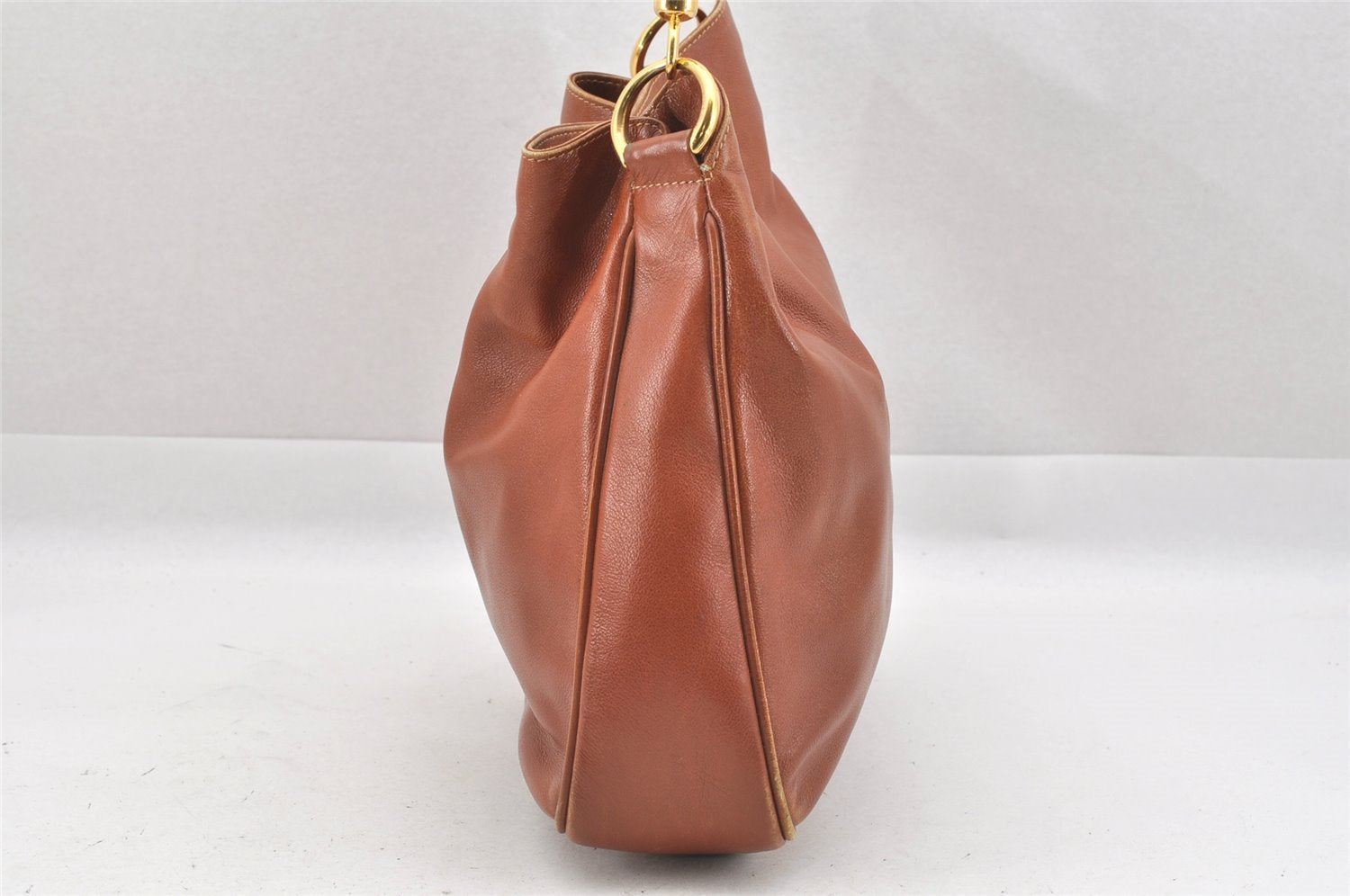 Authentic GUCCI Bamboo 2Way Shoulder Hand Bag Leather Brown Junk 9871I