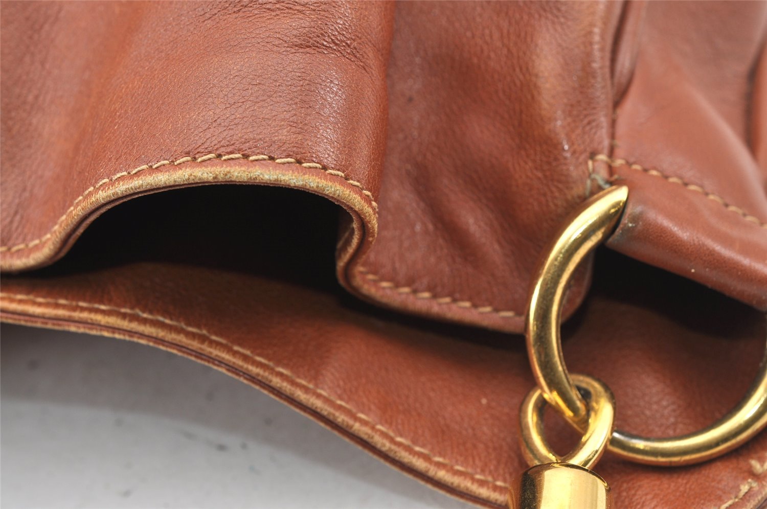 Authentic GUCCI Bamboo 2Way Shoulder Hand Bag Leather Brown Junk 9871I