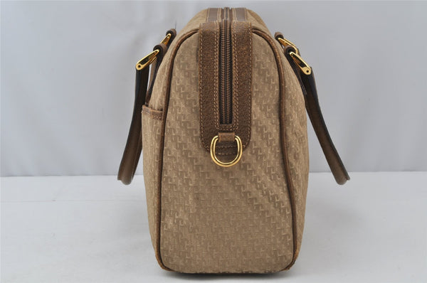 Authentic GUCCI 2Way Hand Boston Bag Purse GG Canvas Leather Beige 9872I
