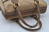 Authentic GUCCI 2Way Hand Boston Bag Purse GG Canvas Leather Beige 9872I