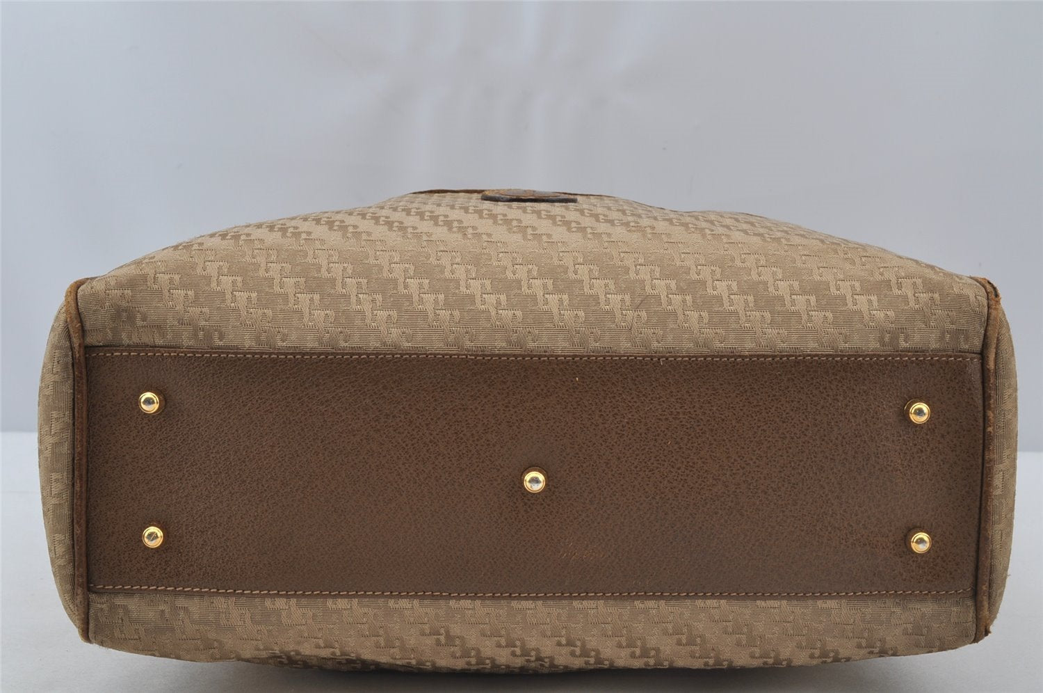 Authentic GUCCI 2Way Hand Boston Bag Purse GG Canvas Leather Beige 9872I