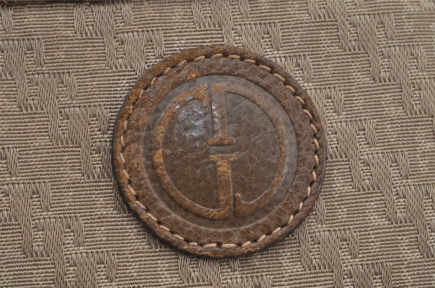 Authentic GUCCI 2Way Hand Boston Bag Purse GG Canvas Leather Beige 9872I