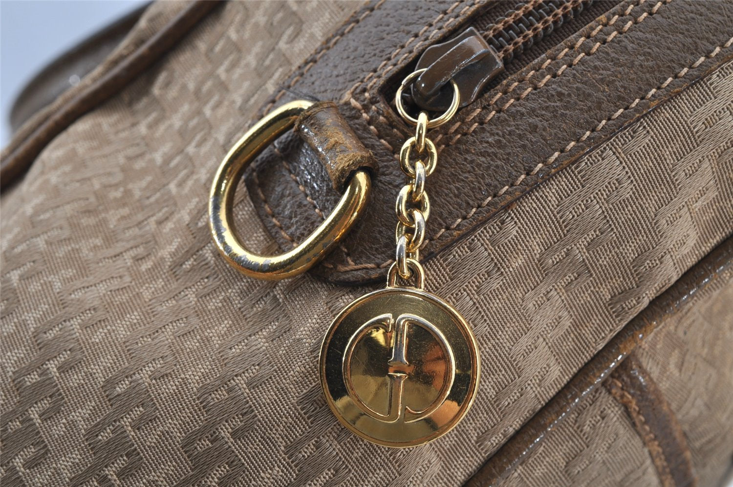 Authentic GUCCI 2Way Hand Boston Bag Purse GG Canvas Leather Beige 9872I