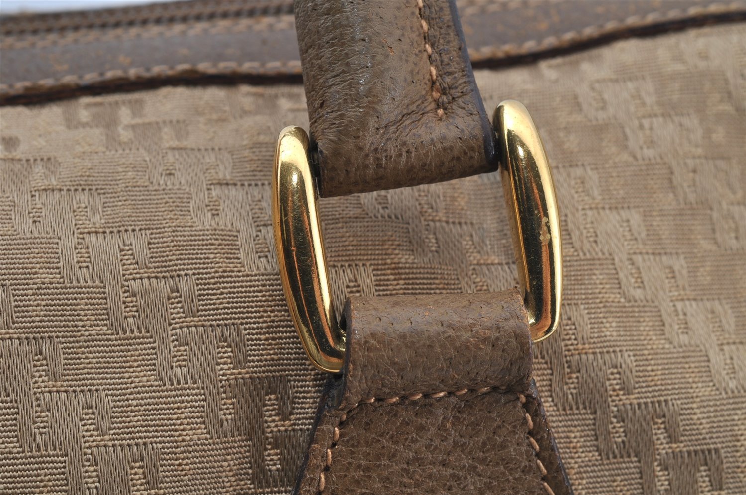 Authentic GUCCI 2Way Hand Boston Bag Purse GG Canvas Leather Beige 9872I