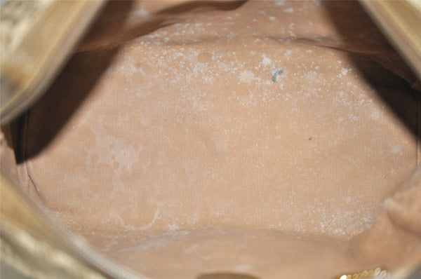 Authentic GUCCI 2Way Hand Boston Bag Purse GG Canvas Leather Beige 9872I