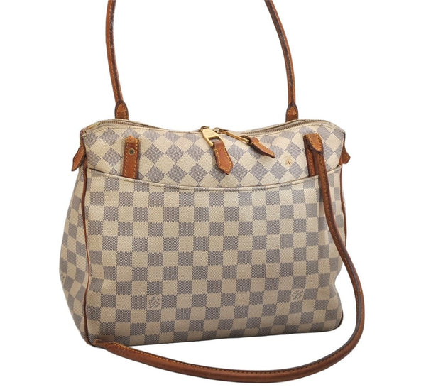 Authentic Louis Vuitton Damier Azur Figheri PM Tote Bag N41176 LV Junk 9875J