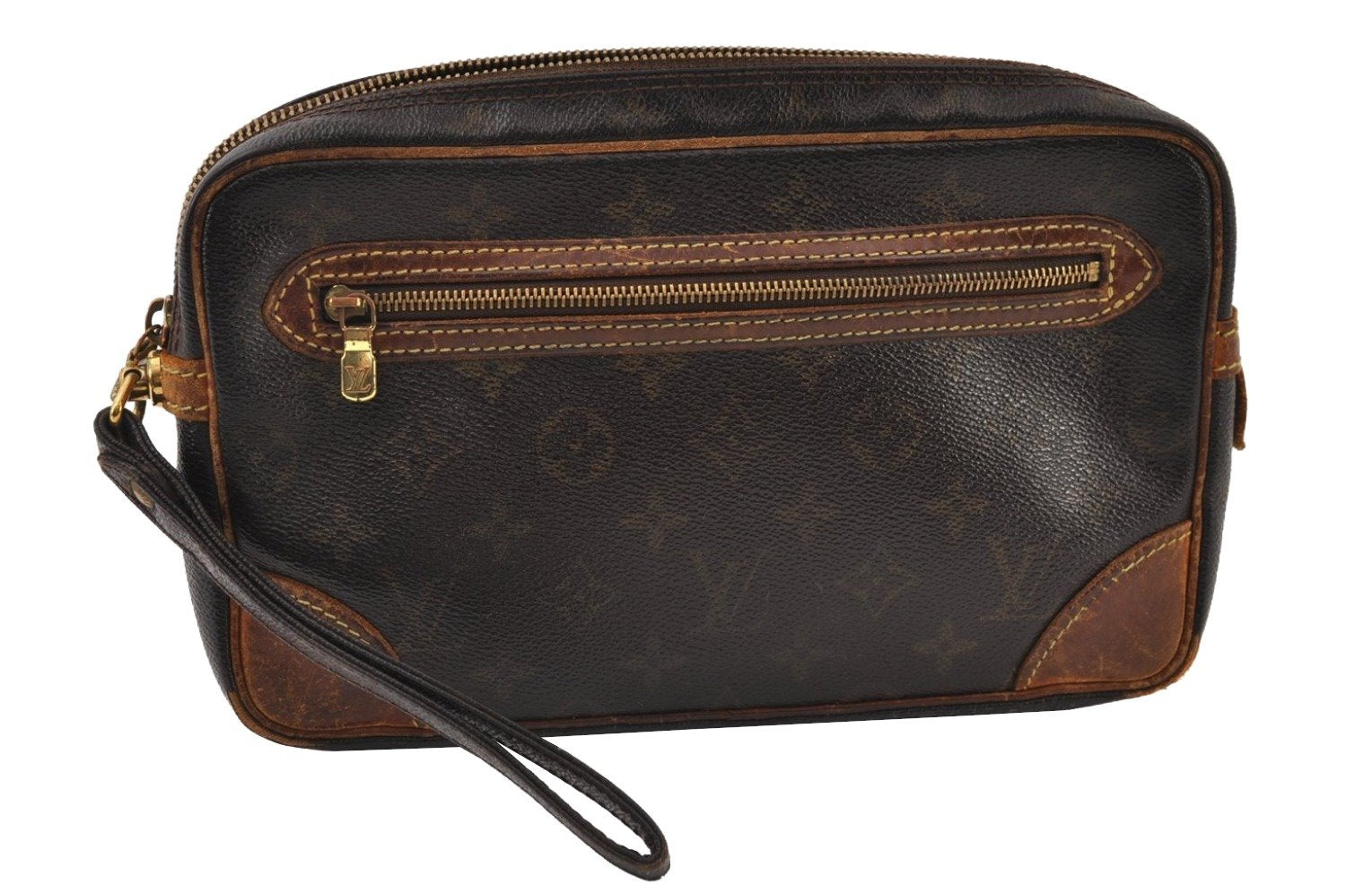 Authentic Louis Vuitton Monogram Marly Dragonne GM M51825 Clutch Bag Junk 9876I
