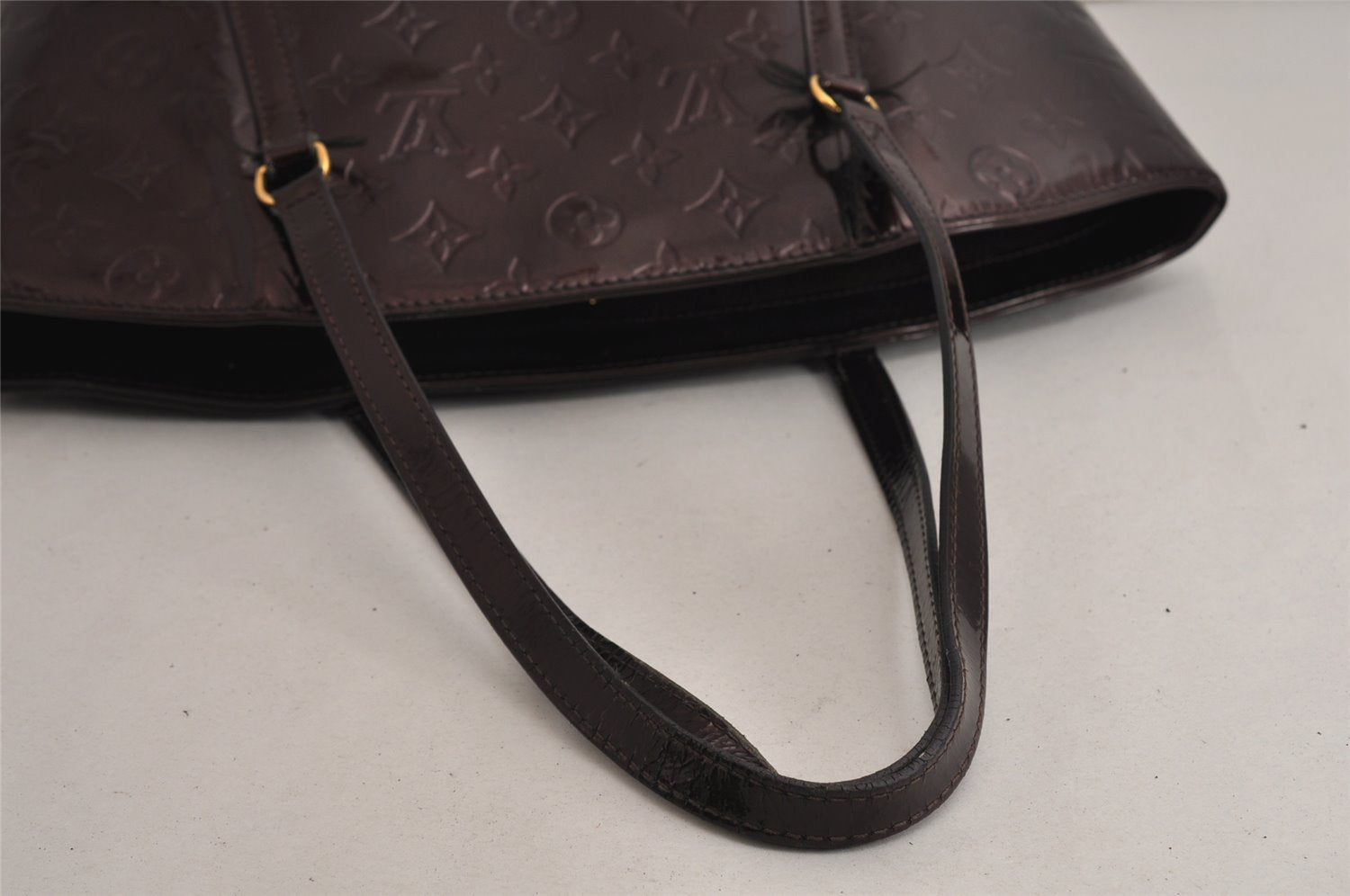 Authentic Louis Vuitton Vernis Avalon GM Shoulder Hand Bag M91566 Wine Red 9876J