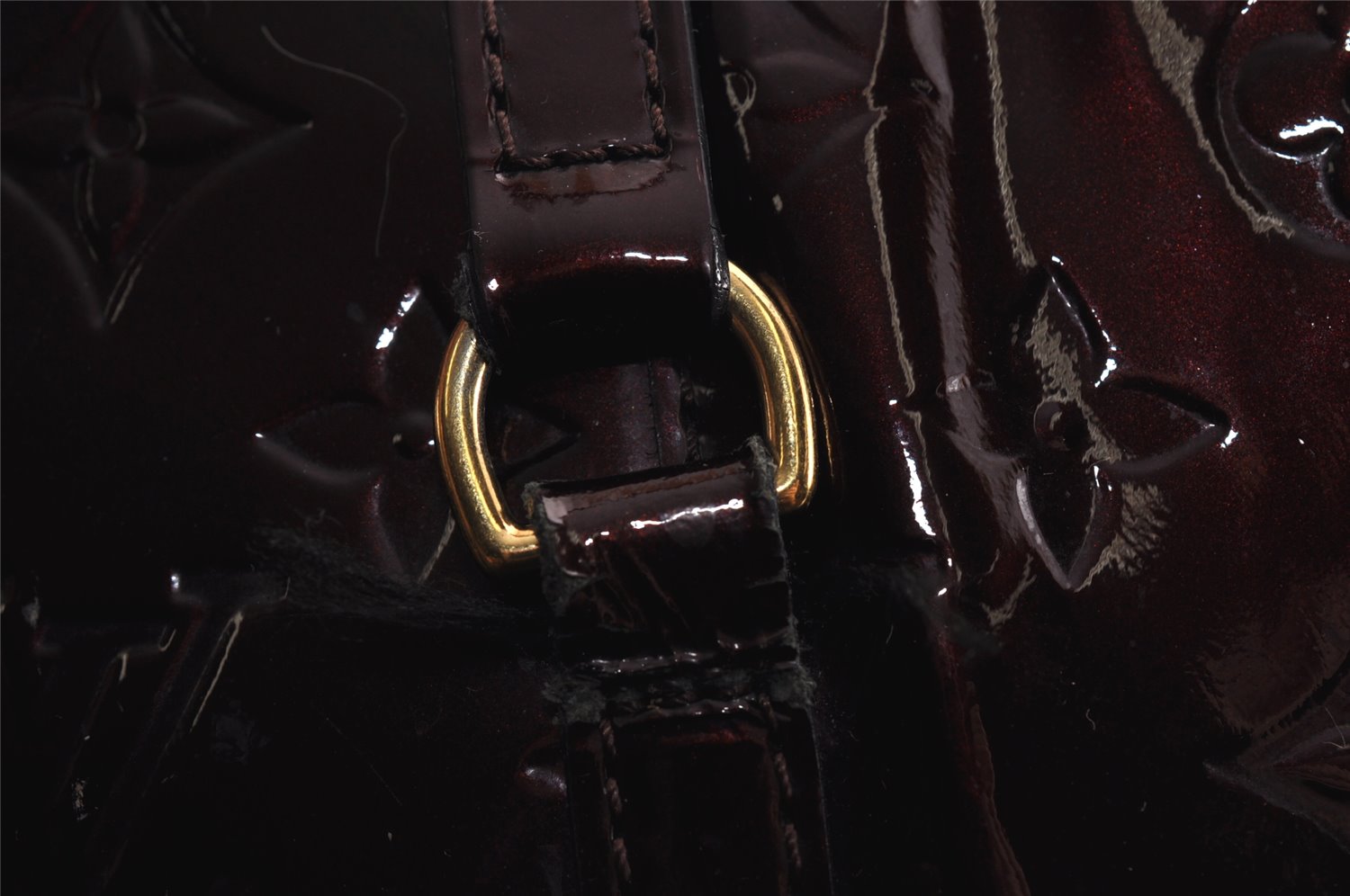 Authentic Louis Vuitton Vernis Avalon GM Shoulder Hand Bag M91566 Wine Red 9876J