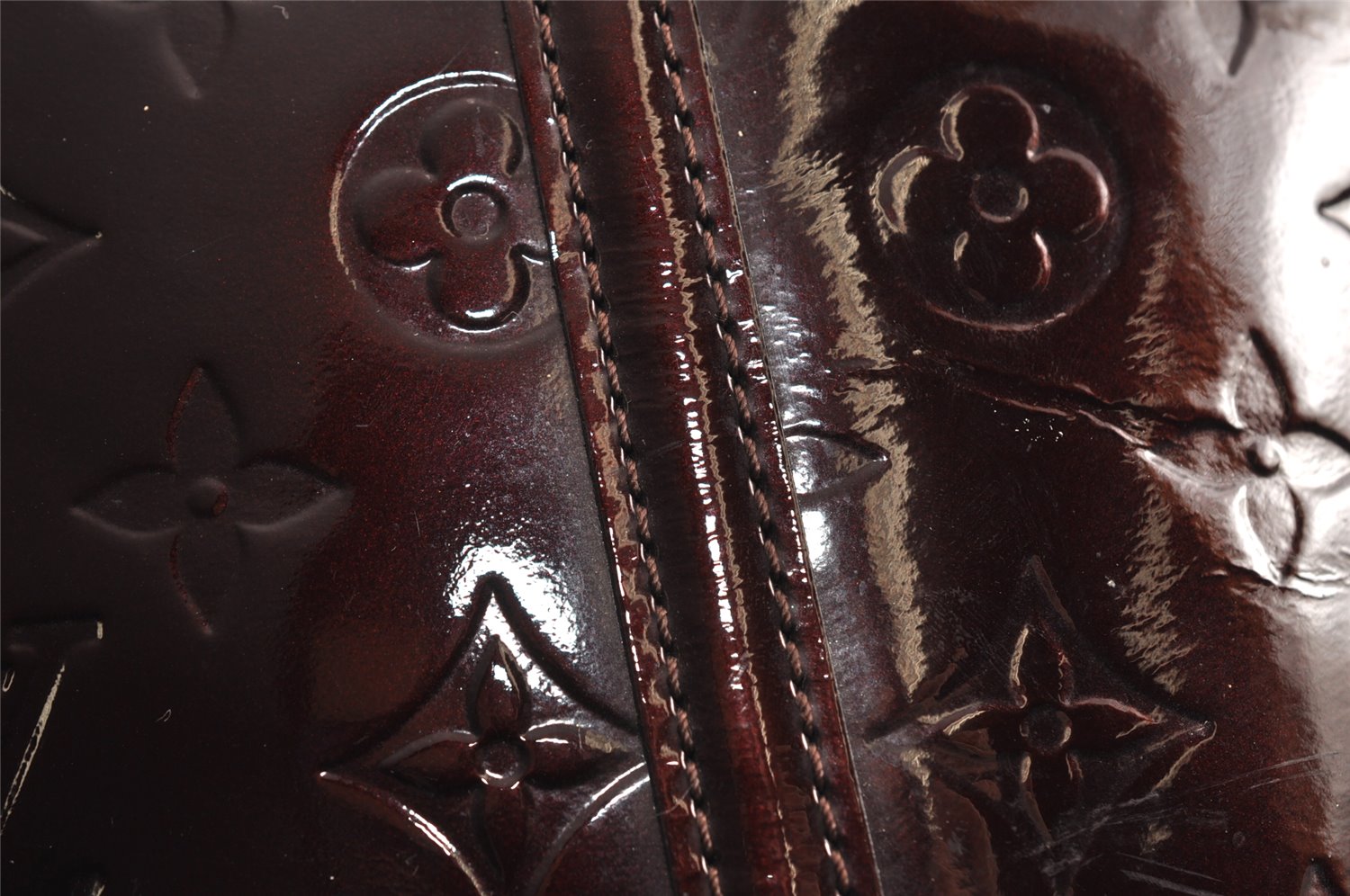 Authentic Louis Vuitton Vernis Avalon GM Shoulder Hand Bag M91566 Wine Red 9876J