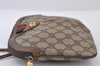 Authentic GUCCI Web Sherry Line Shoulder Cross Bag GG PVC Leather Brown 9879I