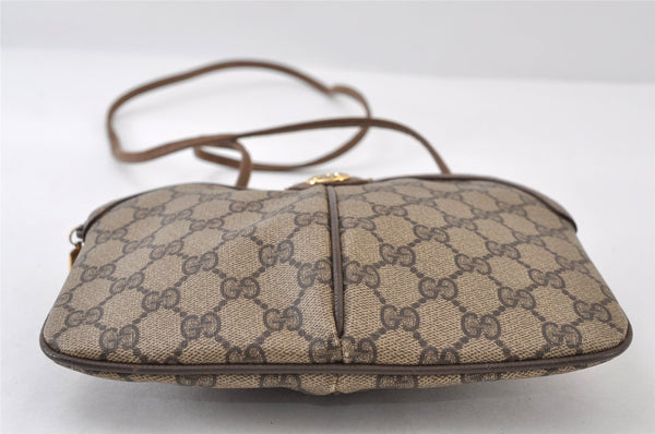 Authentic GUCCI Web Sherry Line Shoulder Cross Bag GG PVC Leather Brown 9879I
