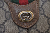Authentic GUCCI Web Sherry Line Shoulder Cross Bag GG PVC Leather Brown 9879I