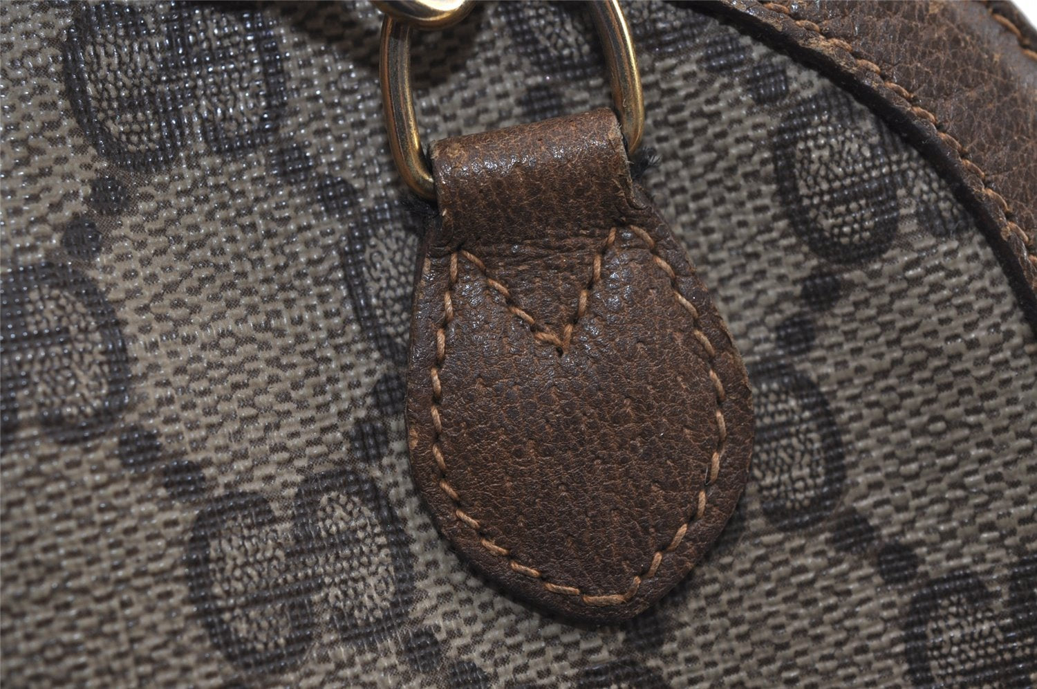 Authentic GUCCI Web Sherry Line Shoulder Cross Bag GG PVC Leather Brown 9879I