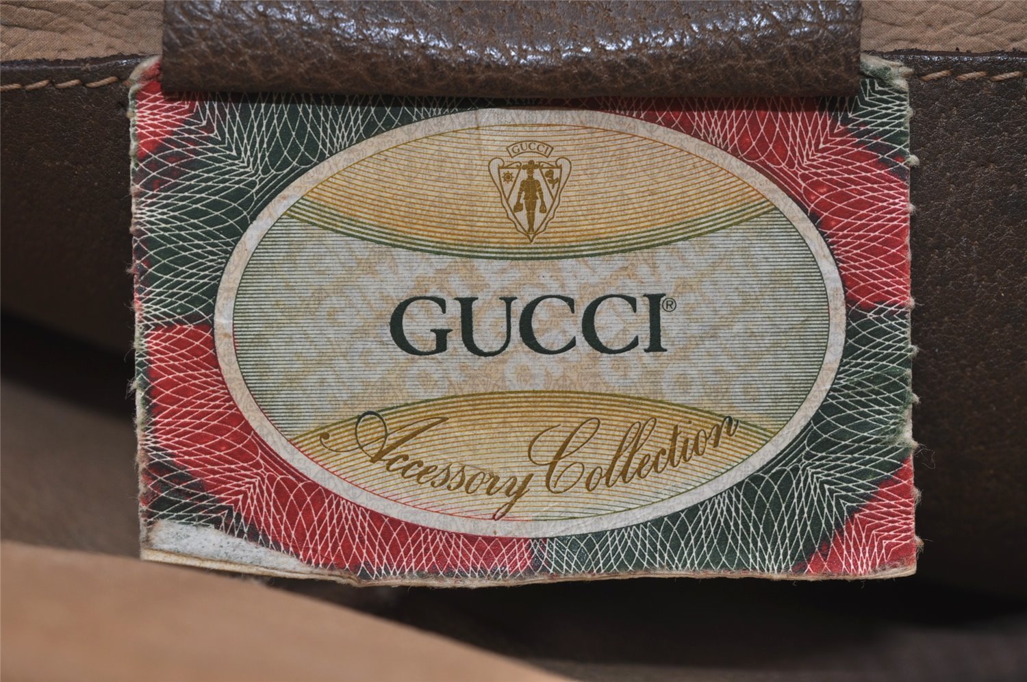 Authentic GUCCI Web Sherry Line Shoulder Cross Bag GG PVC Leather Brown 9879I