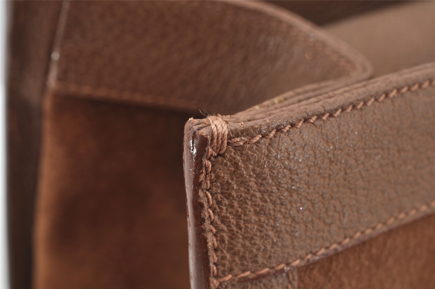 Authentic GUCCI Vintage Bamboo Shoulder Hand Bag Suede Leather Brown 9880I