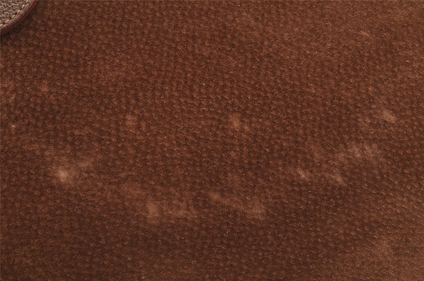 Authentic GUCCI Vintage Bamboo Shoulder Hand Bag Suede Leather Brown 9880I