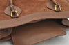 Authentic GUCCI Vintage Bamboo Shoulder Hand Bag Suede Leather Brown 9880I