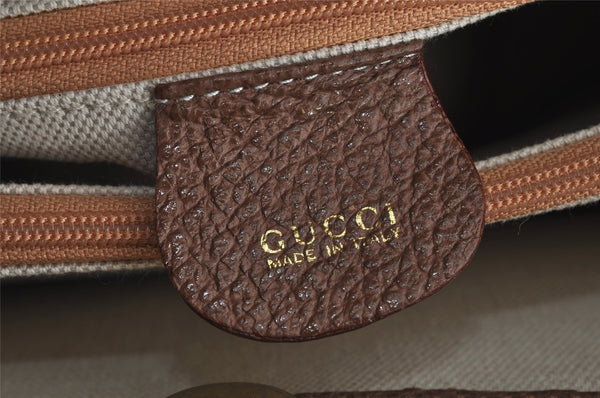 Authentic GUCCI Vintage Bamboo Shoulder Hand Bag Suede Leather Brown 9880I