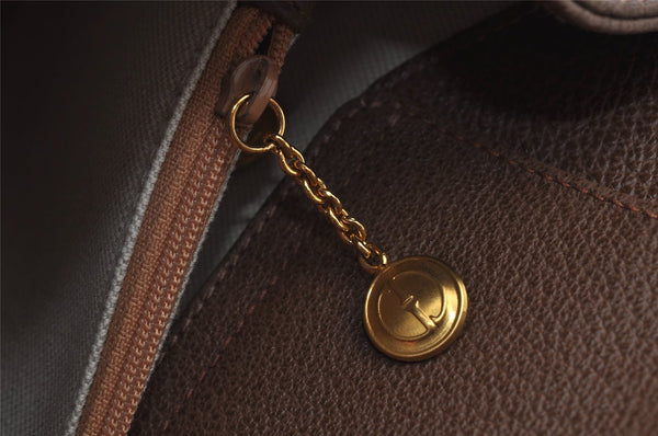 Authentic GUCCI Vintage Bamboo Shoulder Hand Bag Suede Leather Brown 9880I