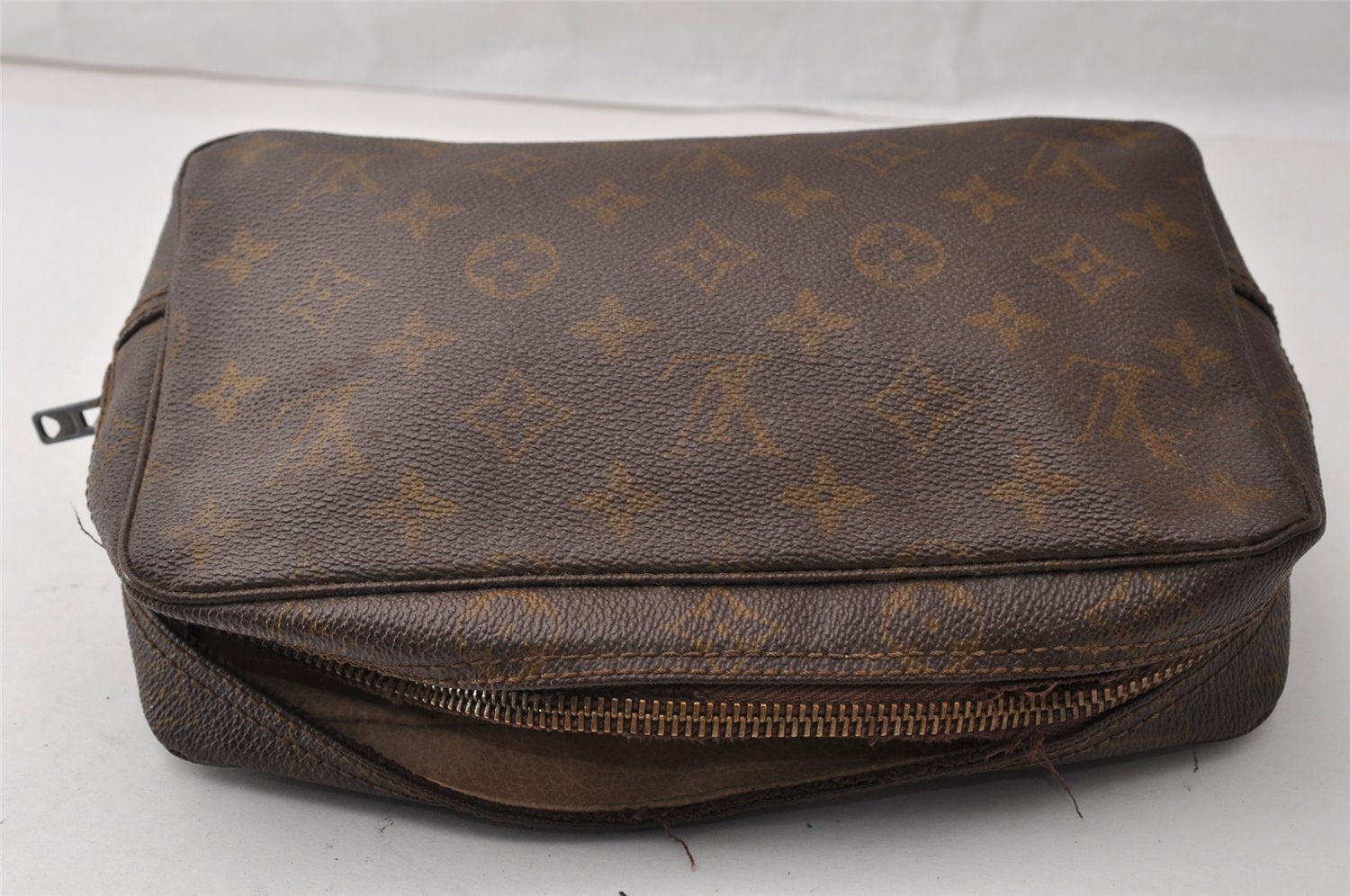 Auth Louis Vuitton Monogram Trousse Toilette 23 Clutch Bag Old Model Junk 9881I
