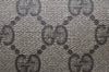 Authentic GUCCI Web Sherry Line Clutch Hand Bag Purse GG PVC Leather Brown 9883I