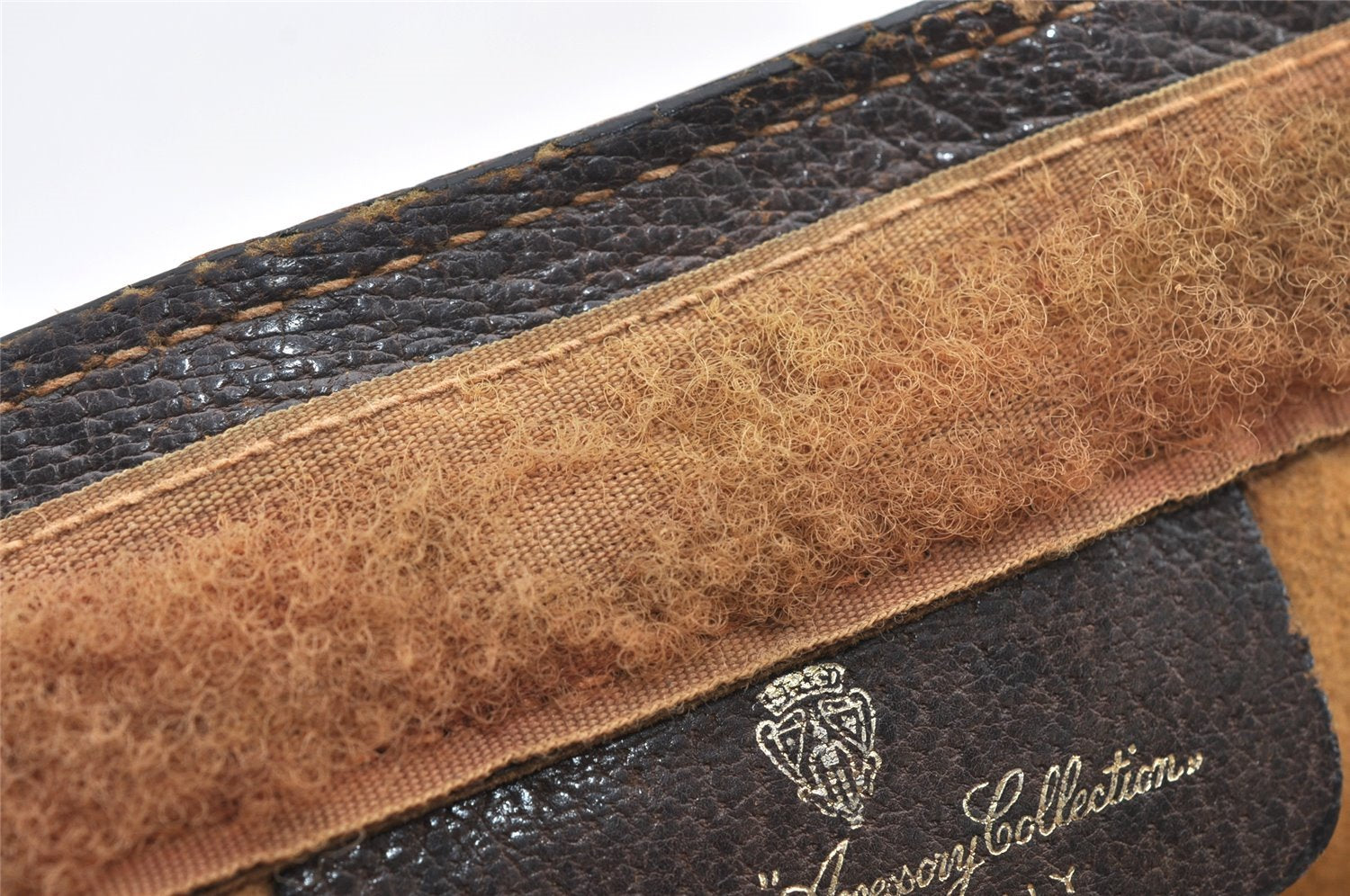 Authentic GUCCI Web Sherry Line Clutch Hand Bag Purse GG PVC Leather Brown 9883I