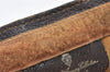 Authentic GUCCI Web Sherry Line Clutch Hand Bag Purse GG PVC Leather Brown 9883I