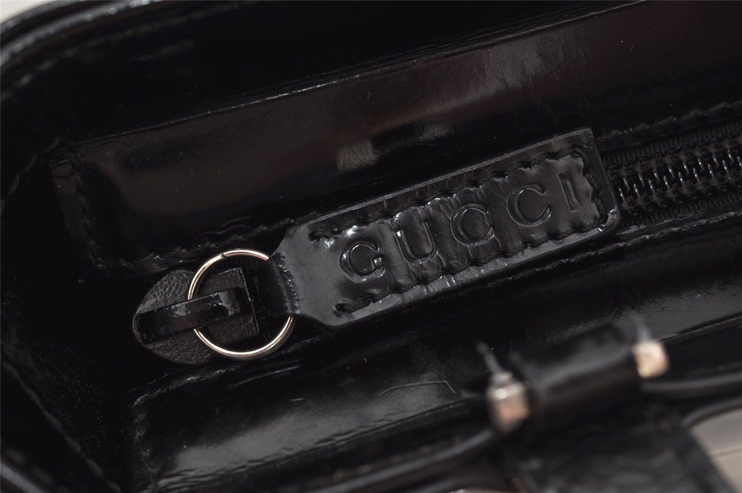 Authentic GUCCI Vintage 2Way Tote Hand Bag Purse Leather Black 9885I