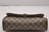 Authentic GUCCI Web Sherry Line Clutch Hand Bag Purse GG PVC Leather Brown 9886I