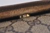 Authentic GUCCI Web Sherry Line Clutch Hand Bag Purse GG PVC Leather Brown 9886I