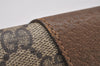 Authentic GUCCI Web Sherry Line Clutch Hand Bag Purse GG PVC Leather Brown 9886I