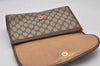Authentic GUCCI Web Sherry Line Clutch Hand Bag Purse GG PVC Leather Brown 9886I