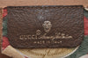 Authentic GUCCI Web Sherry Line Clutch Hand Bag Purse GG PVC Leather Brown 9886I