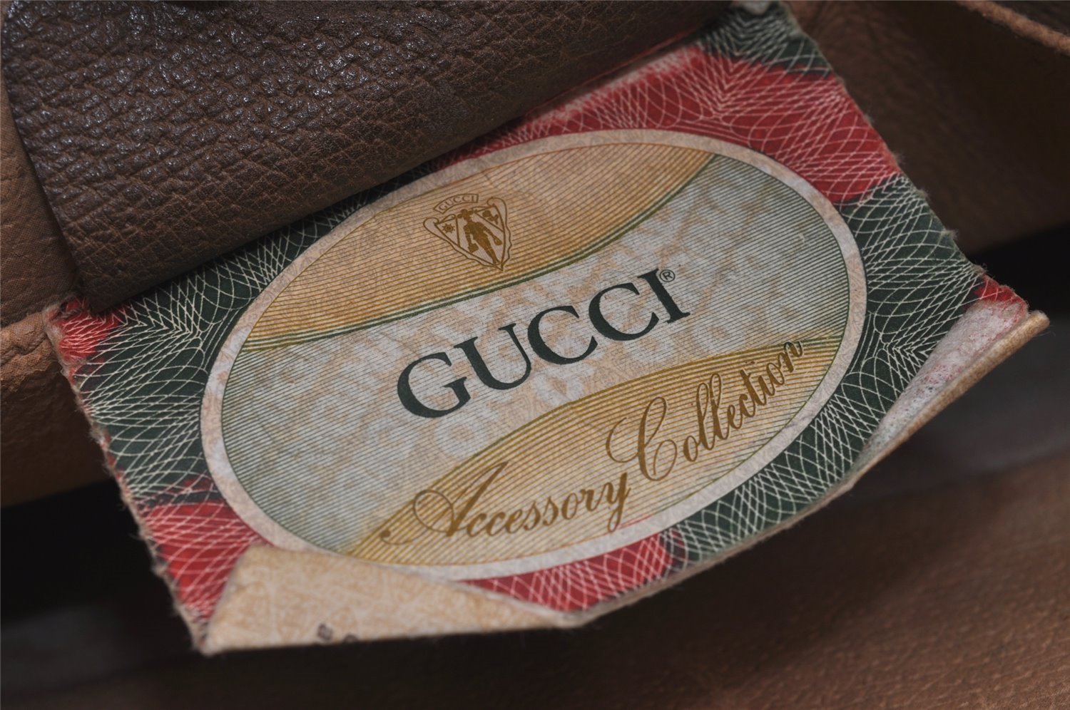 Authentic GUCCI Web Sherry Line Clutch Hand Bag Purse GG PVC Leather Brown 9886I