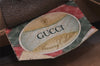 Authentic GUCCI Web Sherry Line Clutch Hand Bag Purse GG PVC Leather Brown 9886I
