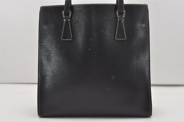 Authentic PRADA Vintage Leather Shoulder Tote Bag Black 9887I