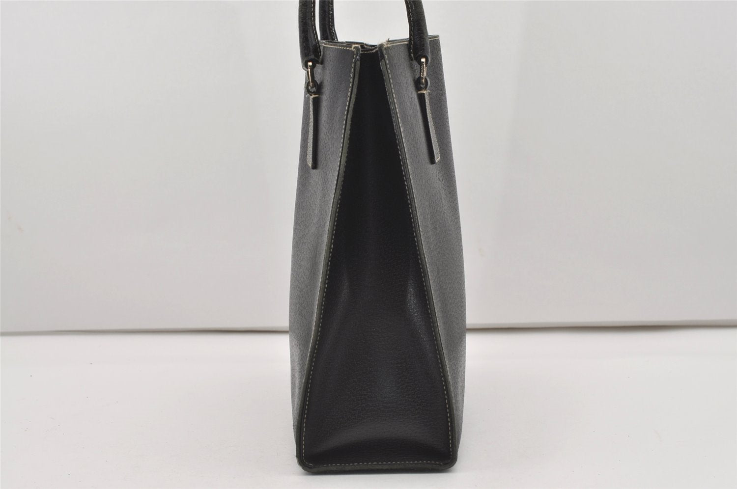 Authentic PRADA Vintage Leather Shoulder Tote Bag Black 9887I