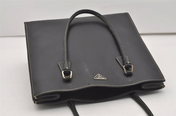 Authentic PRADA Vintage Leather Shoulder Tote Bag Black 9887I