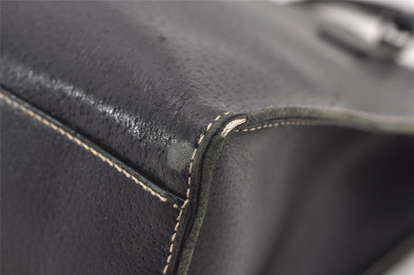 Authentic PRADA Vintage Leather Shoulder Tote Bag Black 9887I