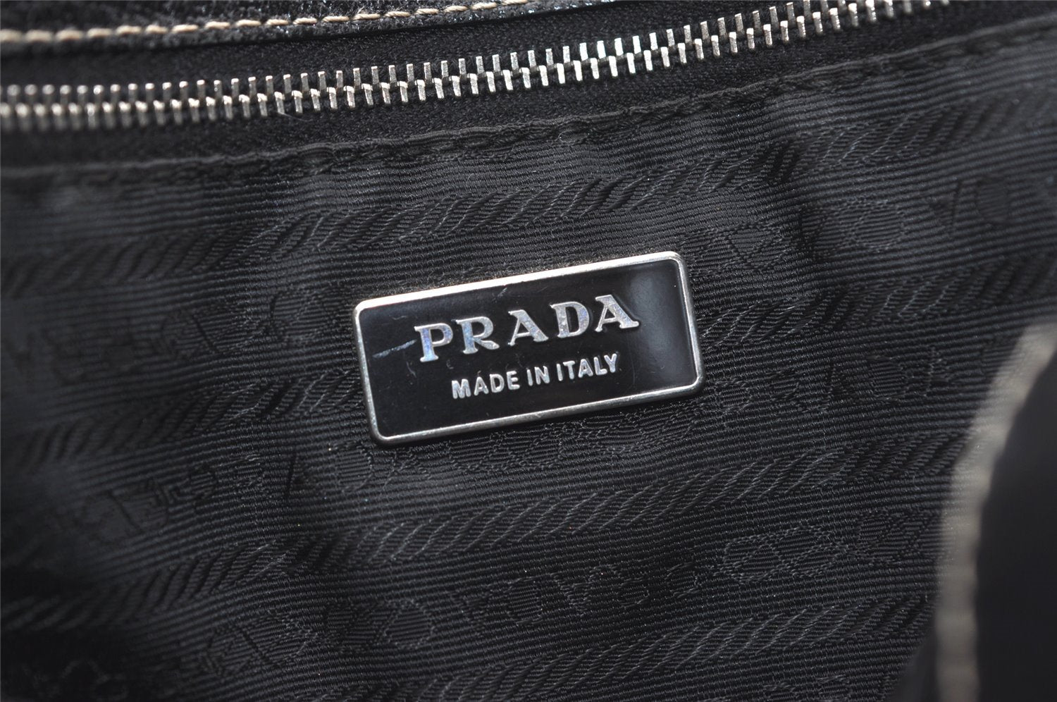 Authentic PRADA Vintage Leather Shoulder Tote Bag Black 9887I