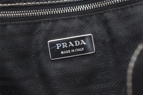 Authentic PRADA Vintage Leather Shoulder Tote Bag Black 9887I