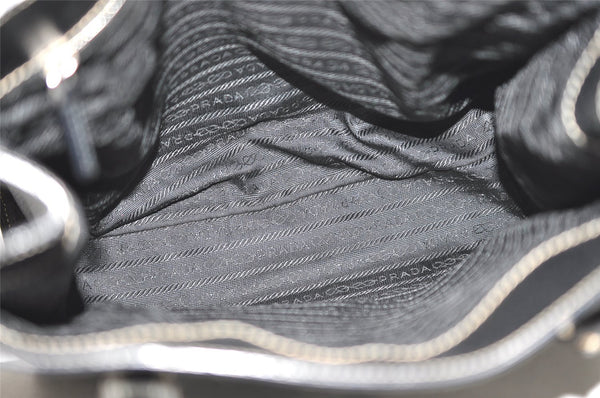 Authentic PRADA Vintage Leather Shoulder Tote Bag Black 9887I