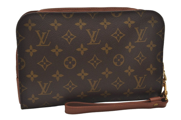 Authentic Louis Vuitton Monogram Orsay Clutch Hand Bag Purse M51790 LV 9888I