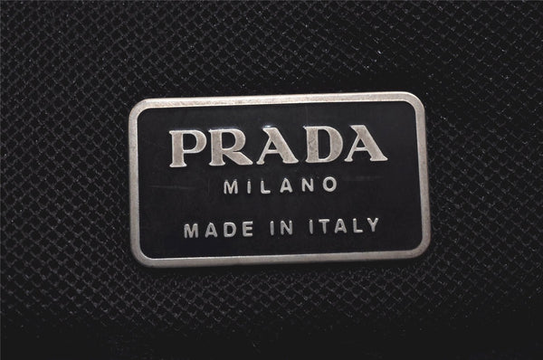 Authentic PRADA VITELLO MORBIDO Leather Nappa Shoulder Bag B10394 Black 9888J