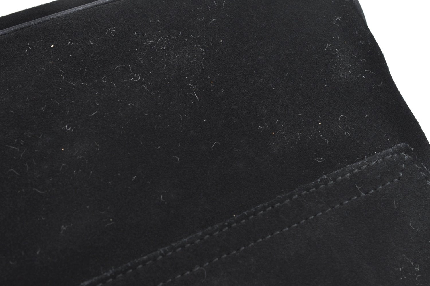 Authentic GUCCI Bamboo Hand Shoulder Bag Purse Suede Leather Black Junk 9889H