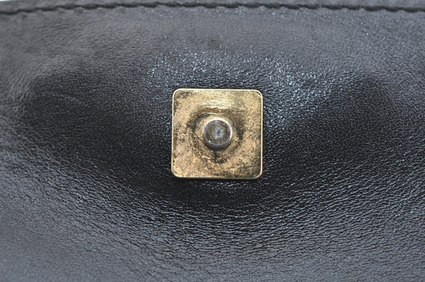 Authentic GUCCI Bamboo Hand Shoulder Bag Purse Suede Leather Black Junk 9889H