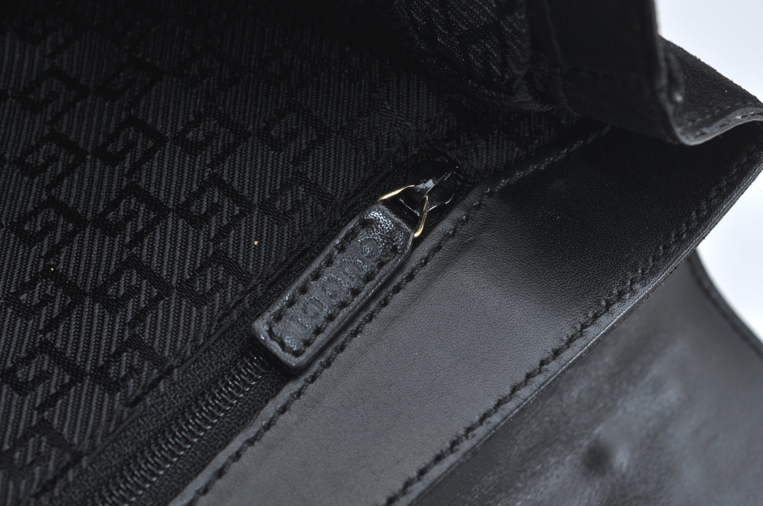 Authentic GUCCI Bamboo Hand Shoulder Bag Purse Suede Leather Black Junk 9889H