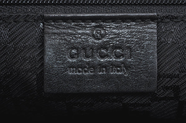 Authentic GUCCI Bamboo Hand Shoulder Bag Purse Suede Leather Black Junk 9889H