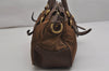 Authentic PRADA Vintage Nylon Tessuto Leather 2Way Shoulder Hand Bag Brown 9889J